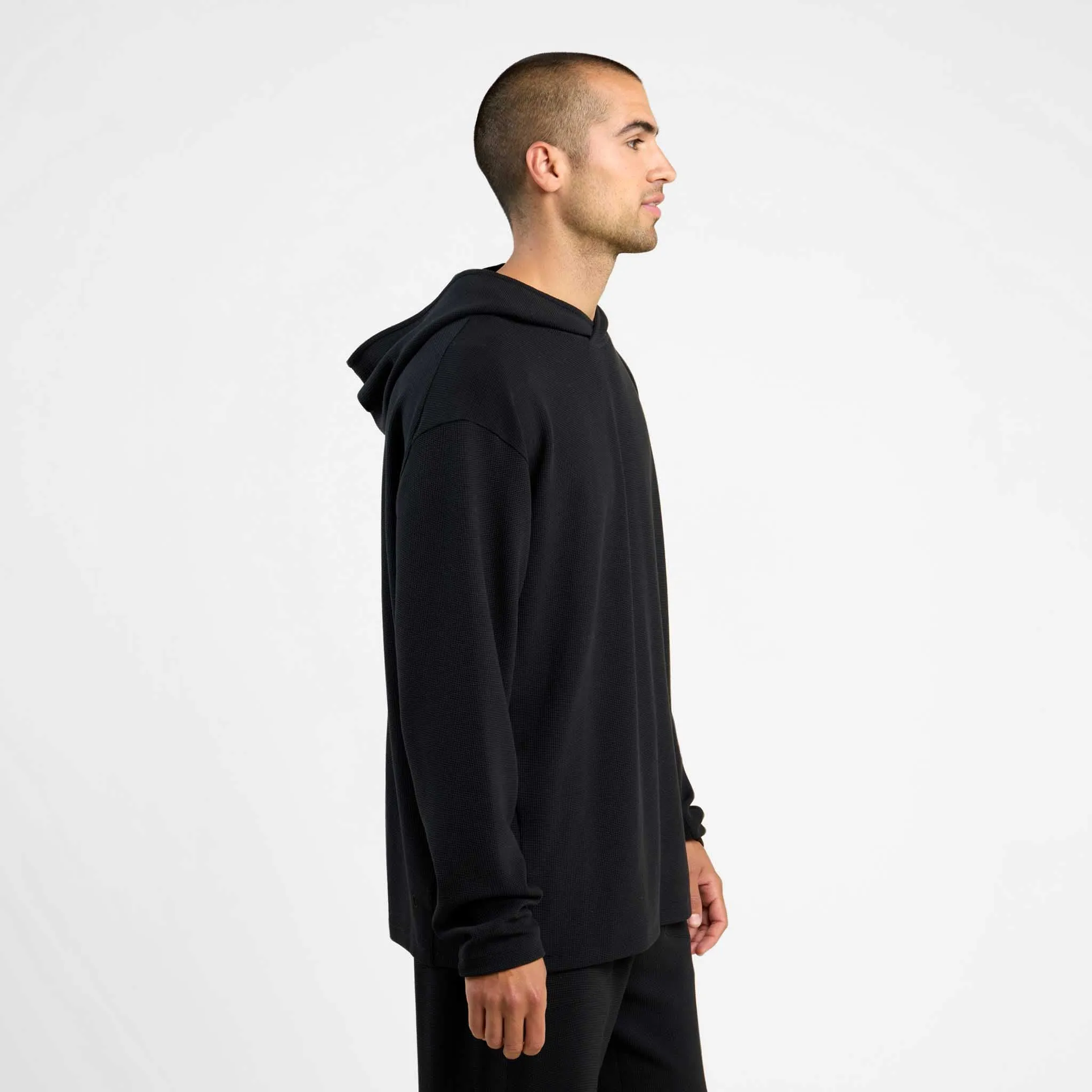 Men's Performance Waffle Hoodie | Black