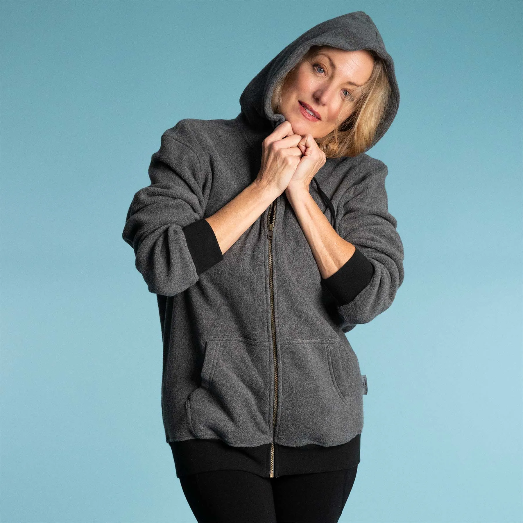 MONT TREMBLANT 100% Organic Cotton Fleece Hooded Zippered Sweatshirt (Unisex)