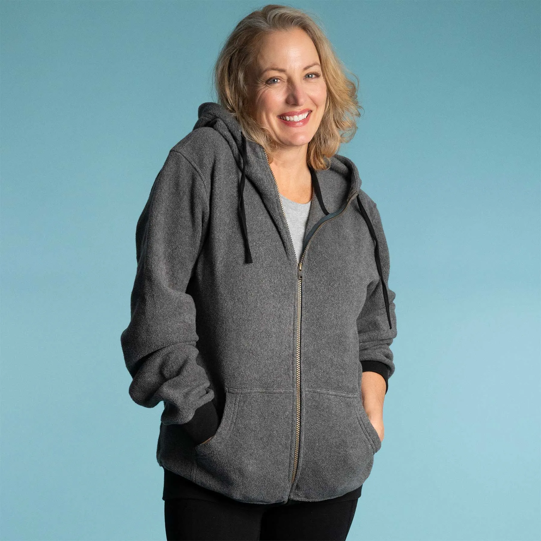 MONT TREMBLANT 100% Organic Cotton Fleece Hooded Zippered Sweatshirt (Unisex)