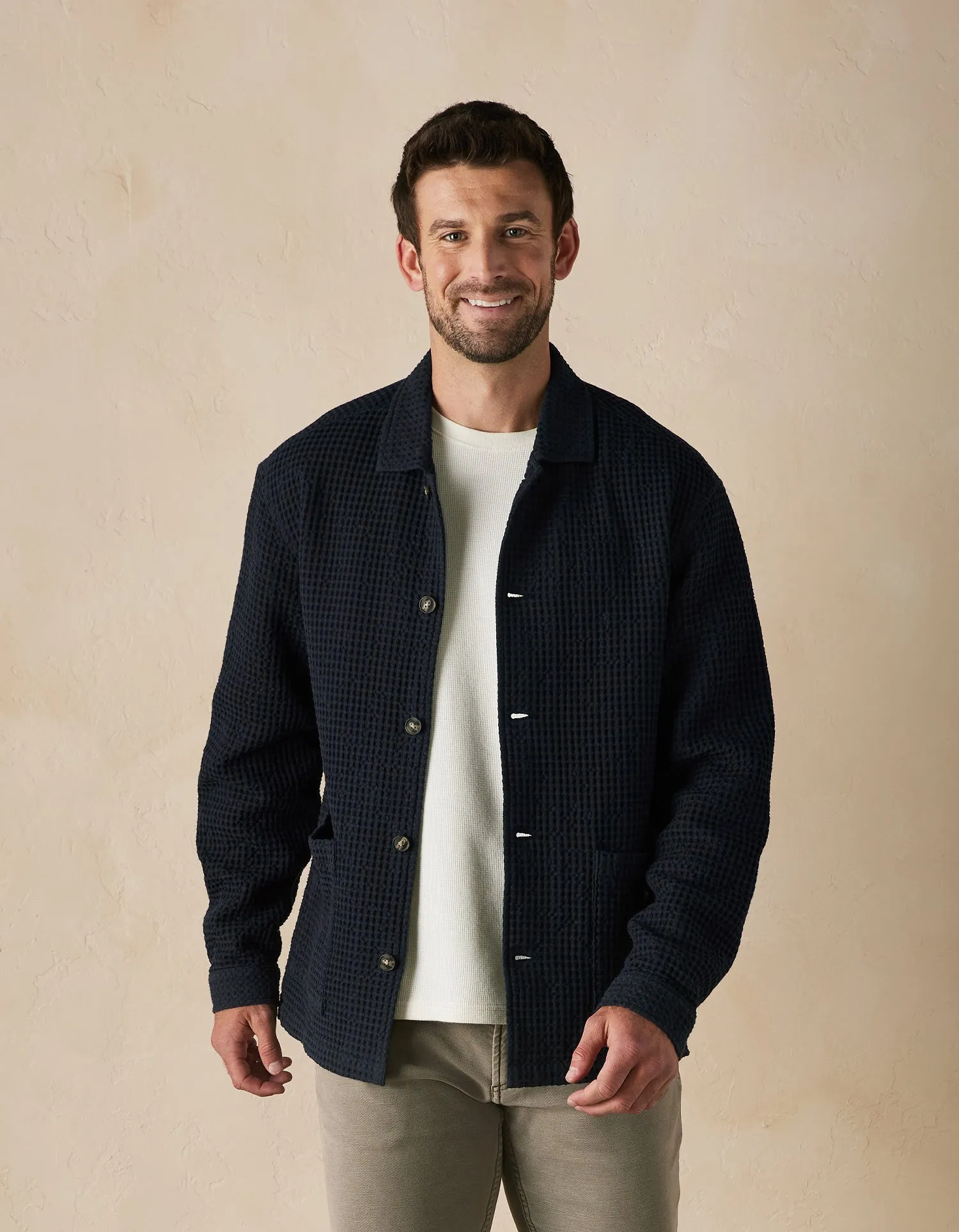 Mountain Waffle Chore Coat in Navy