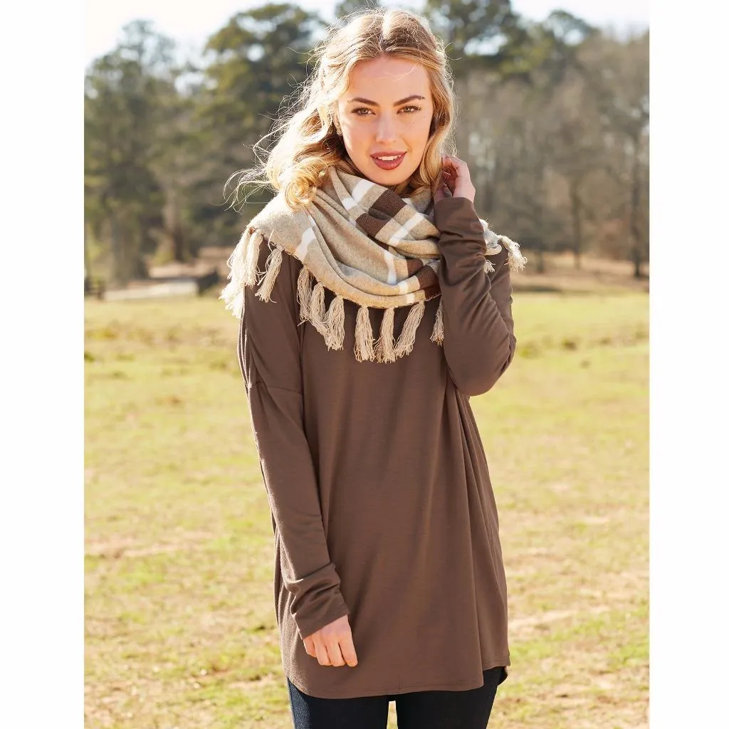 Mud Pie Womens Westin Tassel Poncho Wrap Viscose Yarn Dyed