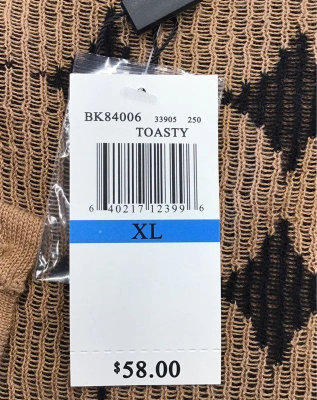 NWT Cable & Gauge Women's Brown Geometric Knitted Cardigan Sweater - Size XL