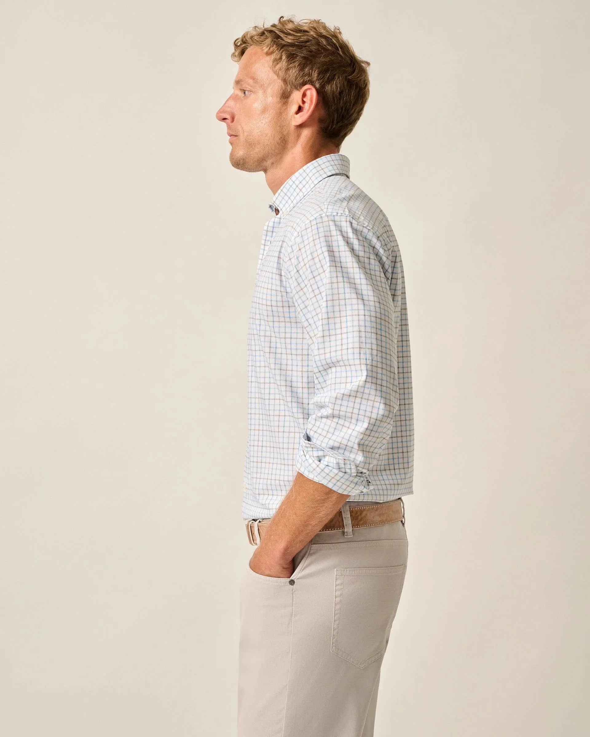 Paddock Performance Button Up Shirt-Malibu