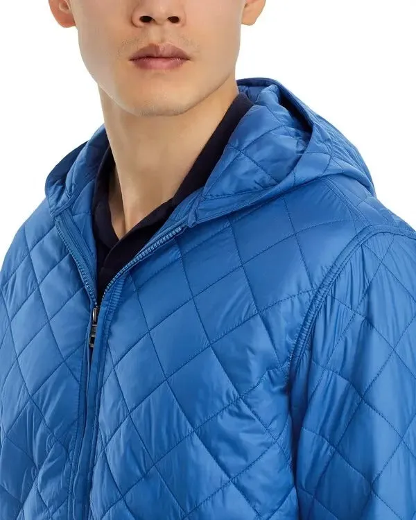 Peter Millar Mens Crown Essex Quilted Hooded Jacket Coat XL Moon Blue