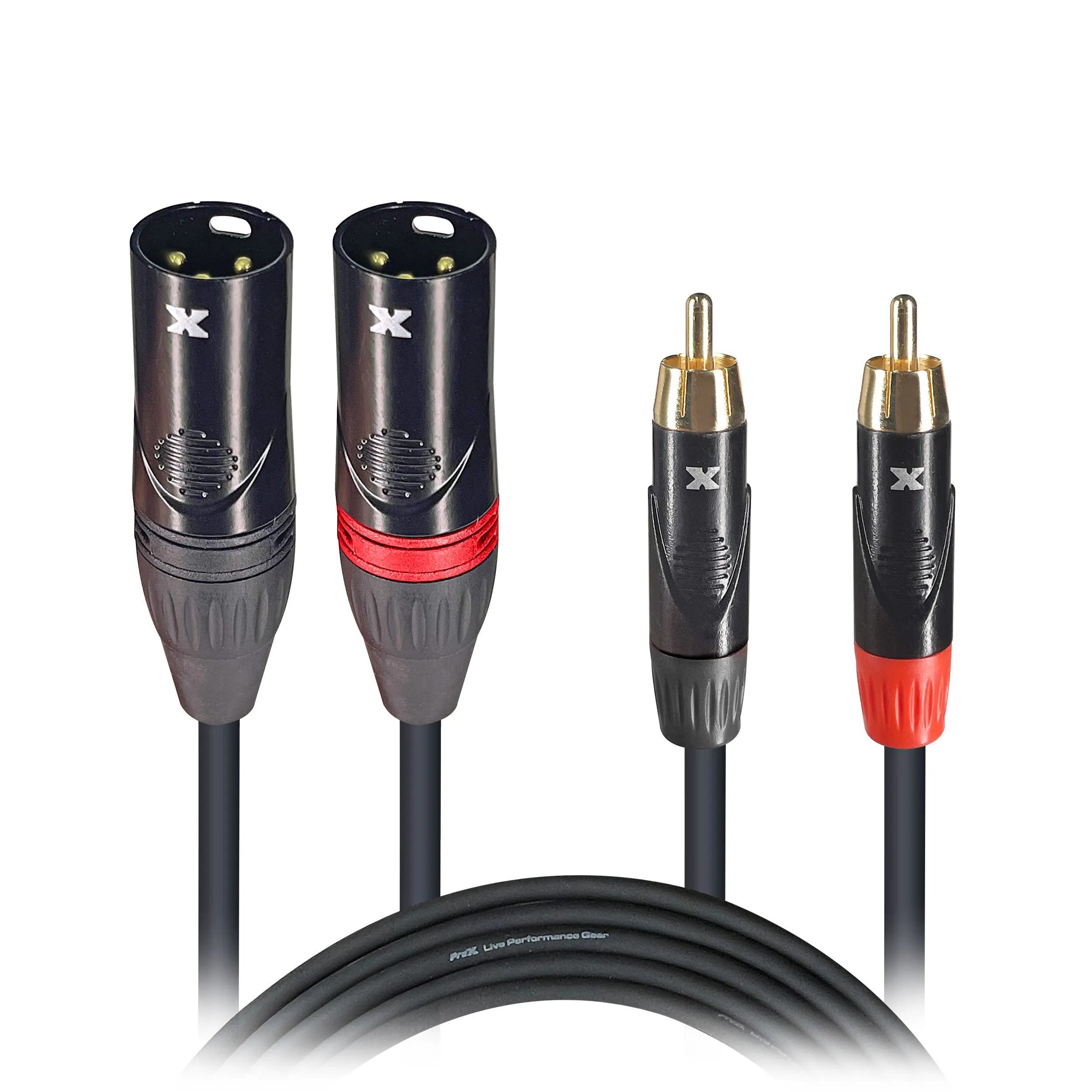 ProX XC-DRXM03 3' Ft. Premium Dual XLR to Dual RCA Audio Cable