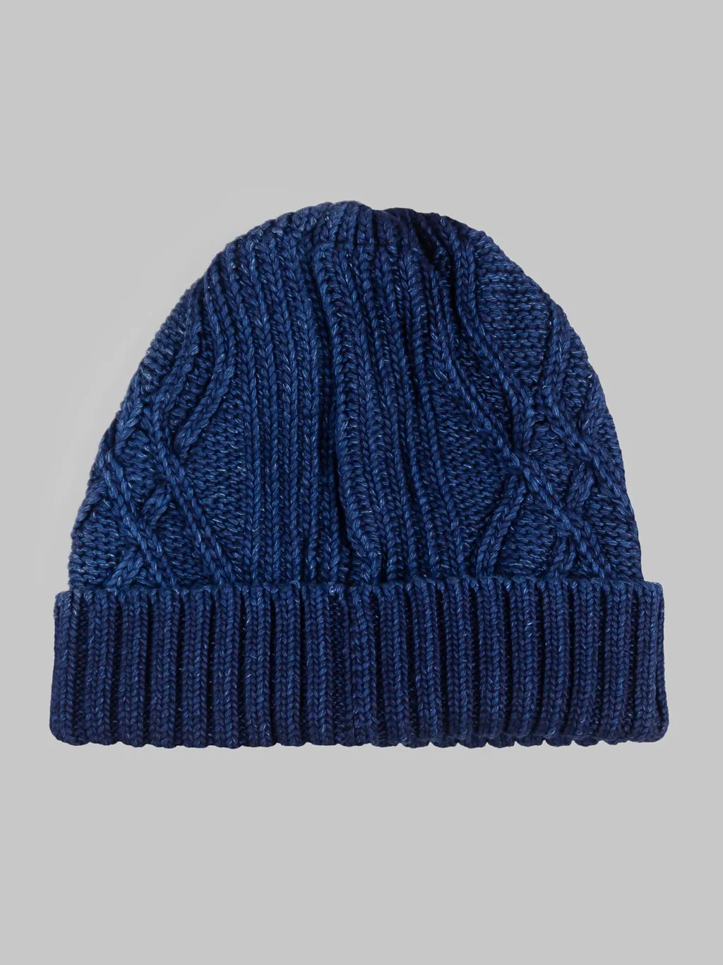 Rototo Aran Cable Indigo Watch Cap Dark Denim