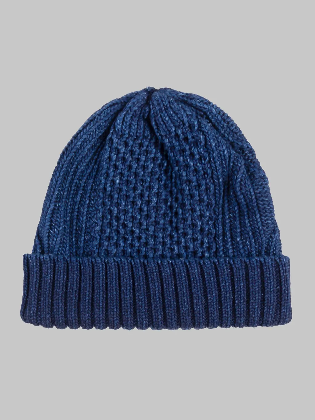 Rototo Aran Cable Indigo Watch Cap Dark Denim
