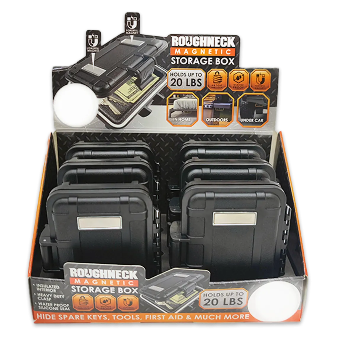 Smell Proof Magnetic Storage Box - 6 Pieces Per Retail Ready Display 24346