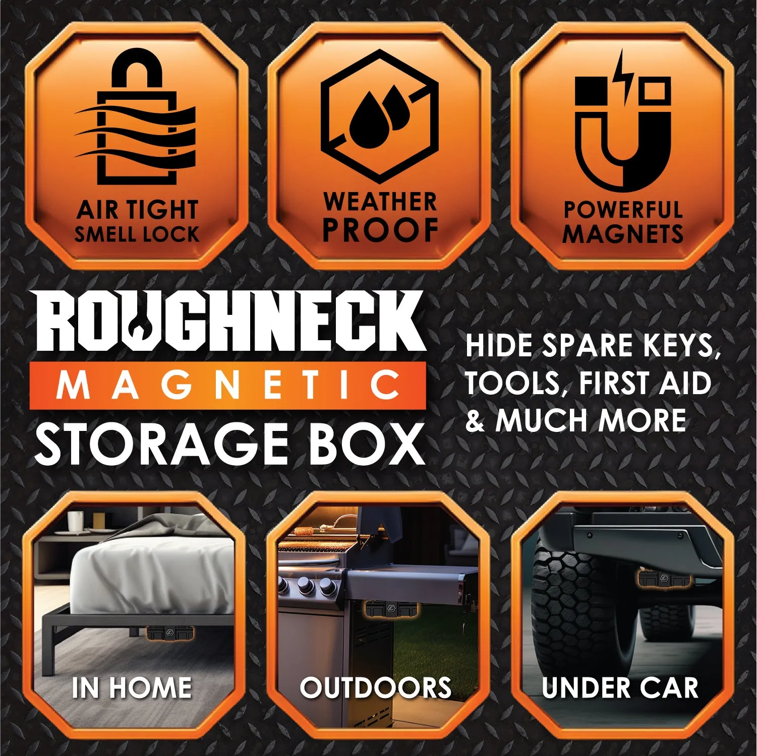 Smell Proof Magnetic Storage Box - 6 Pieces Per Retail Ready Display 24346