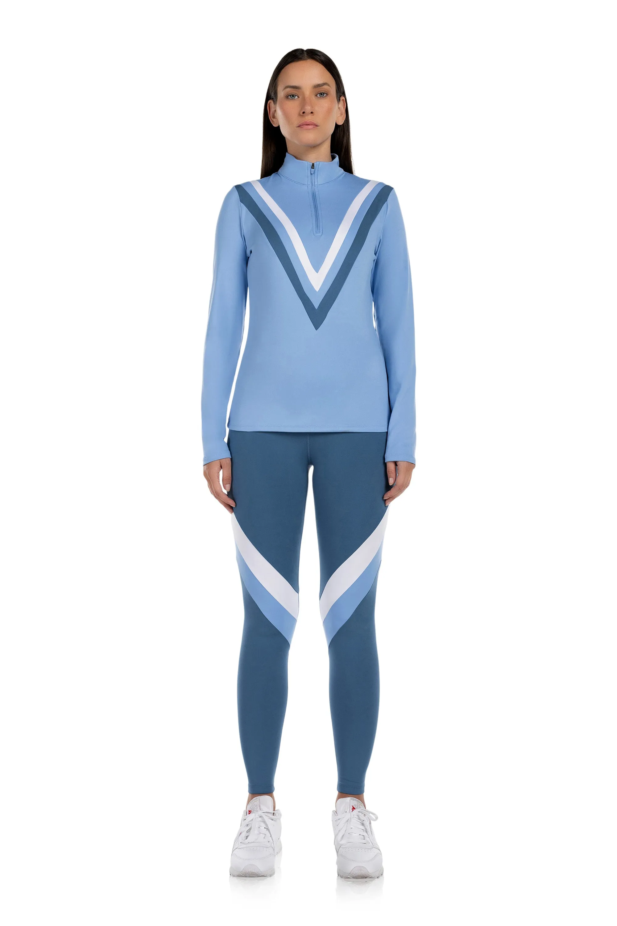Striped Athletic 1/4 Zip Top