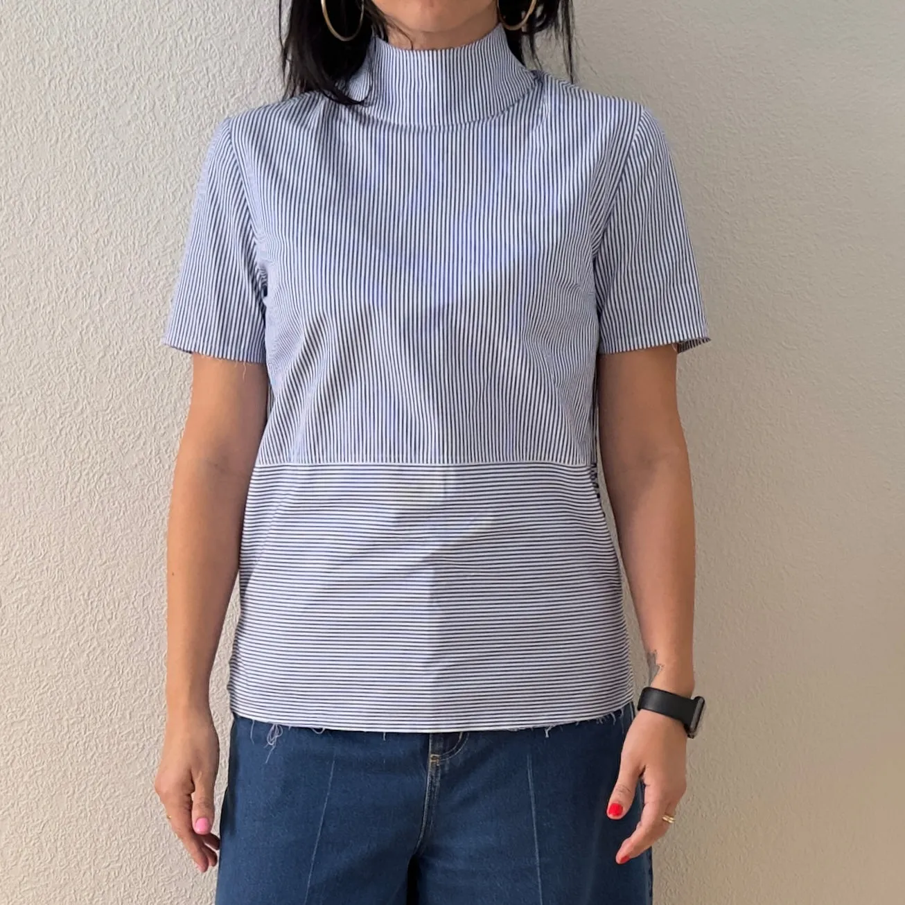 Striped Short Sleeve Shirt - Rika Studios