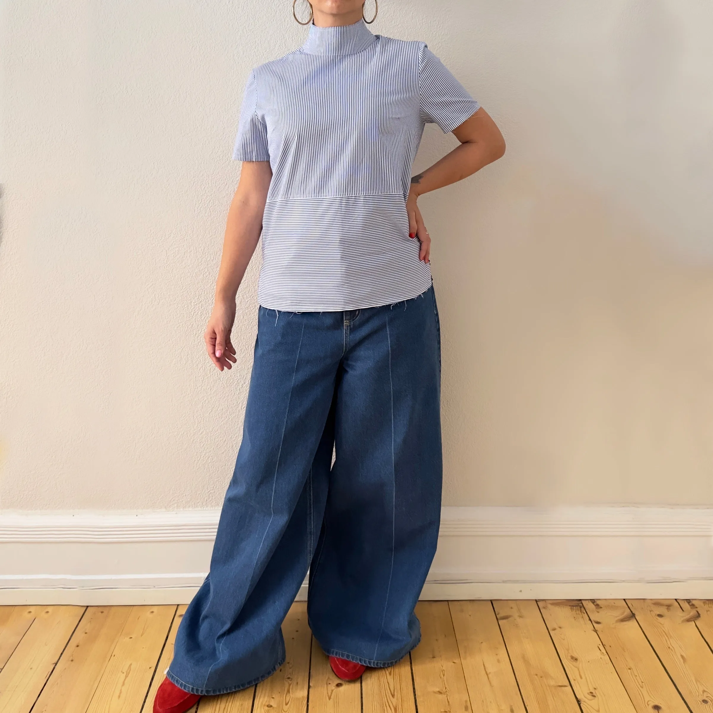 Striped Short Sleeve Shirt - Rika Studios