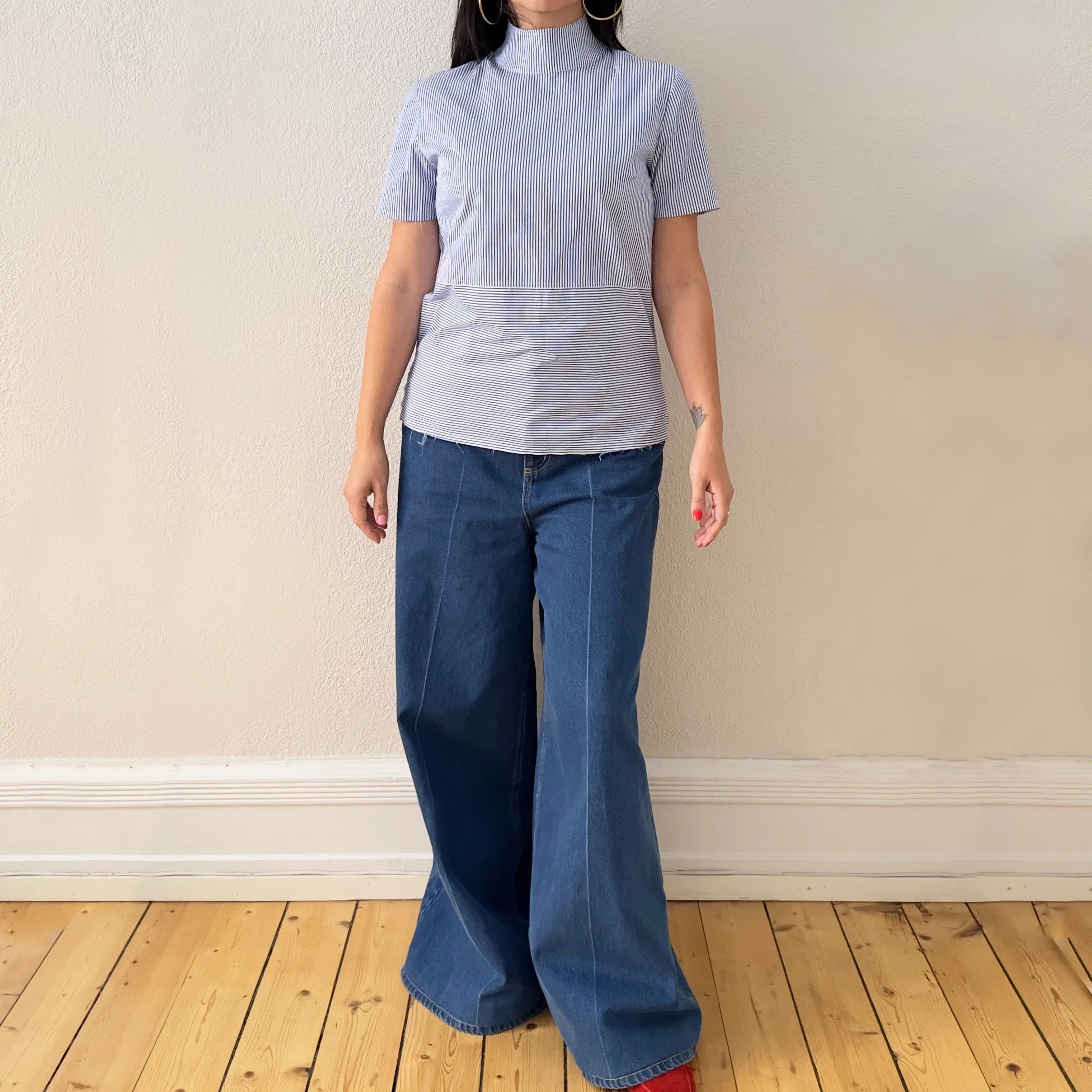 Striped Short Sleeve Shirt - Rika Studios