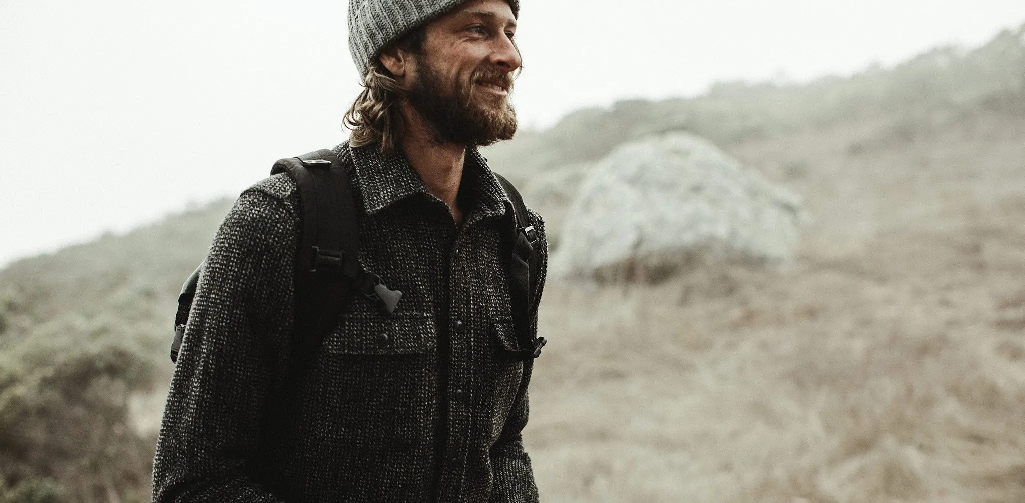 The Summit Shirt in Heather Charcoal Waffle