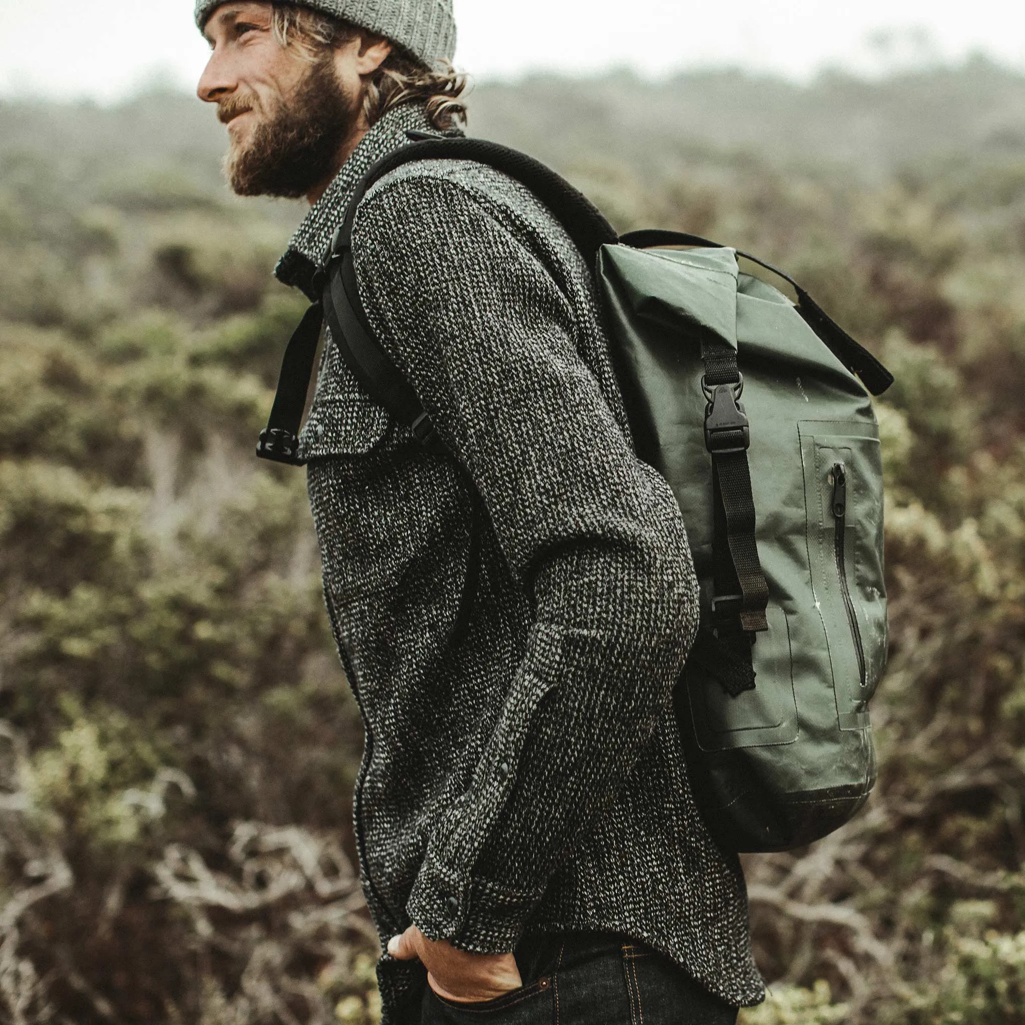 The Summit Shirt in Heather Charcoal Waffle