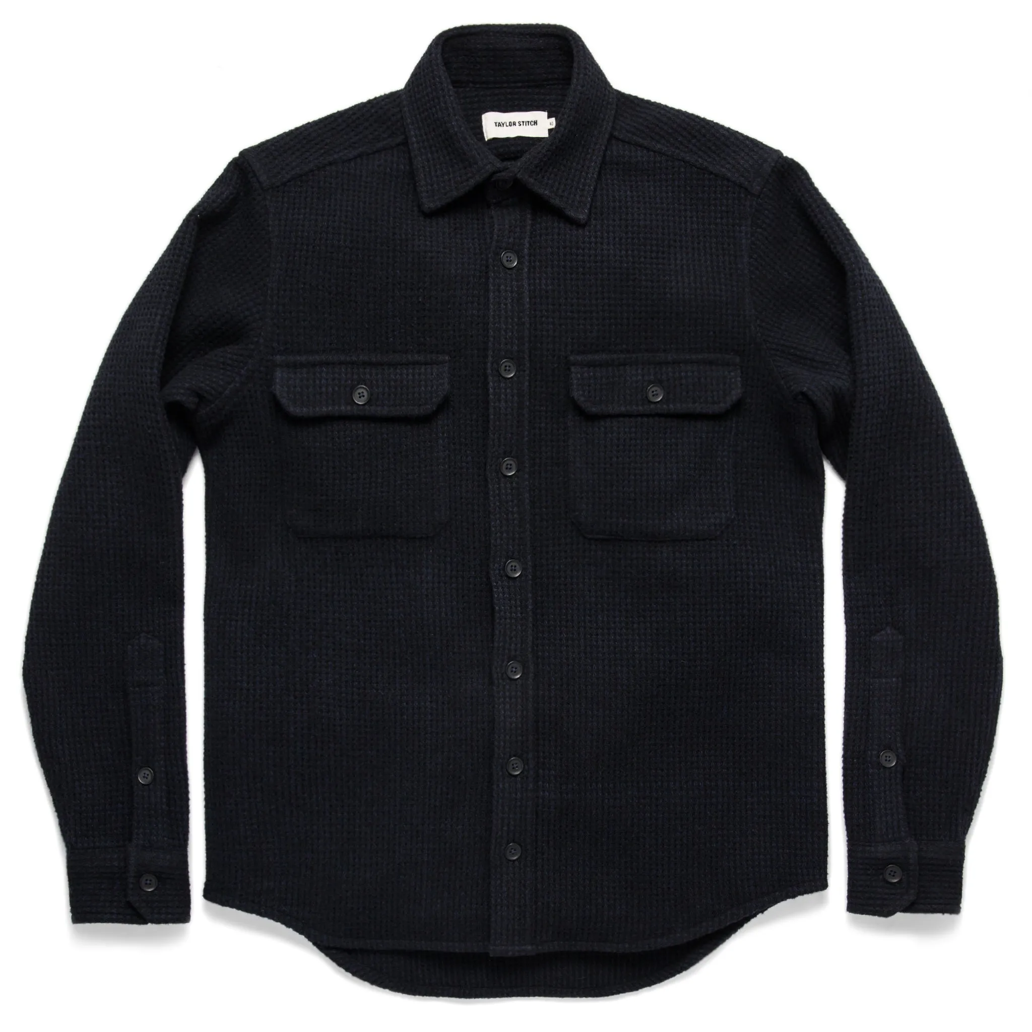 The Summit Shirt in Heather Navy Waffle