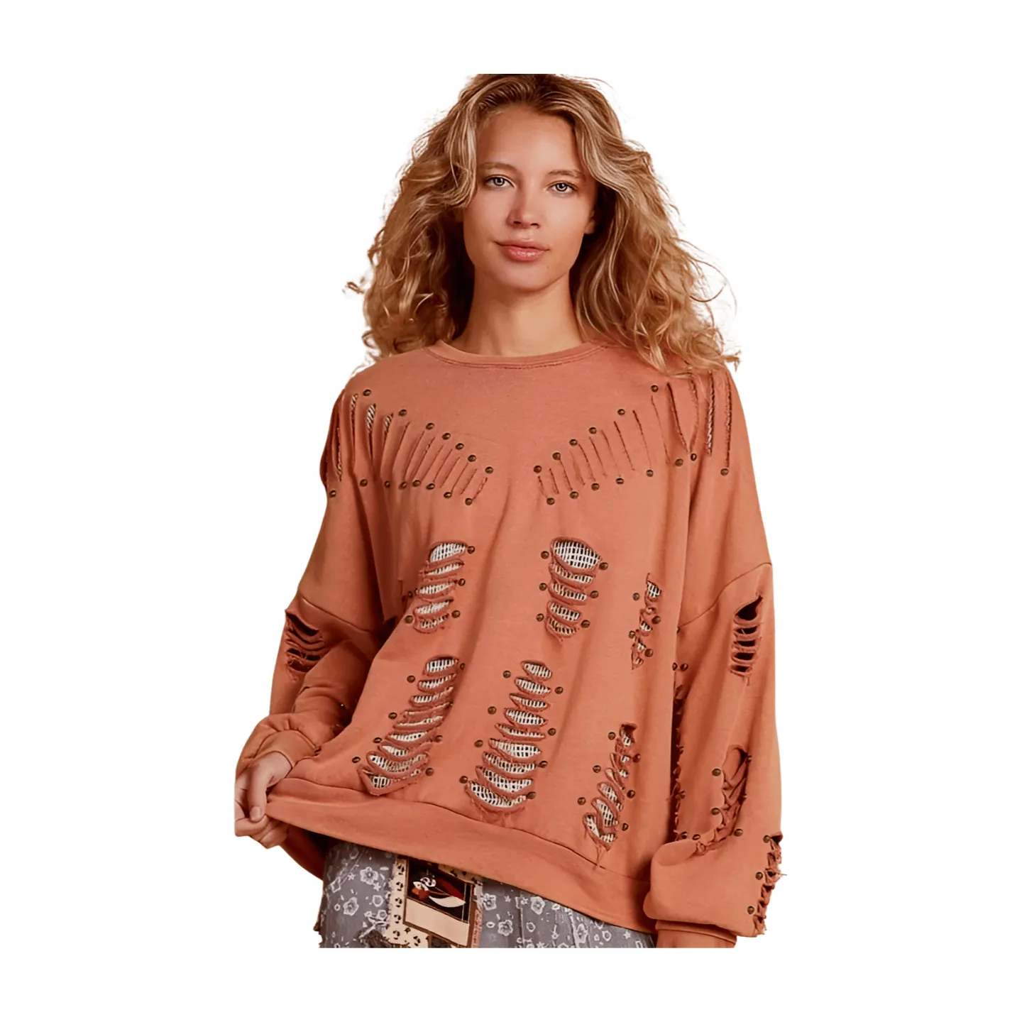 Vintage Washed Distressed Sweatshirt