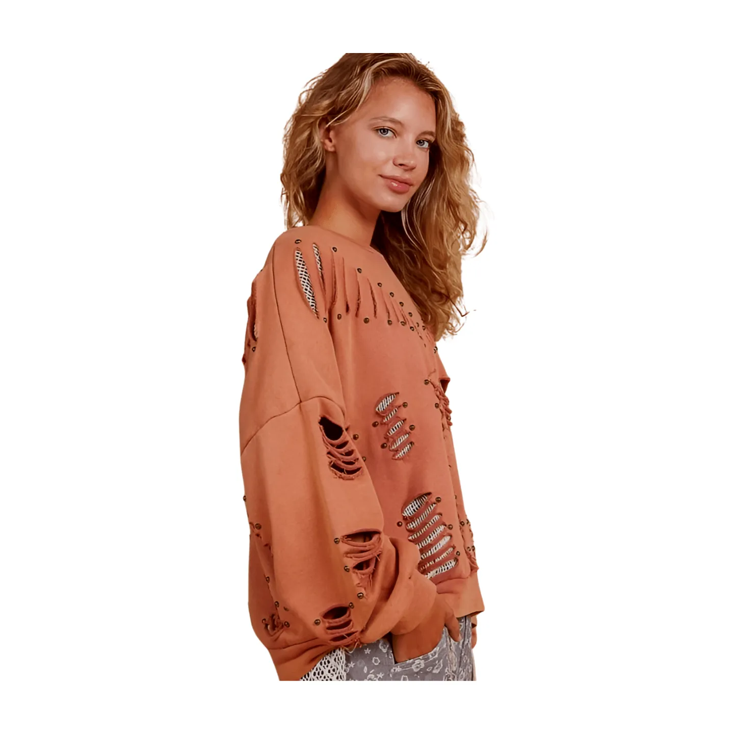 Vintage Washed Distressed Sweatshirt